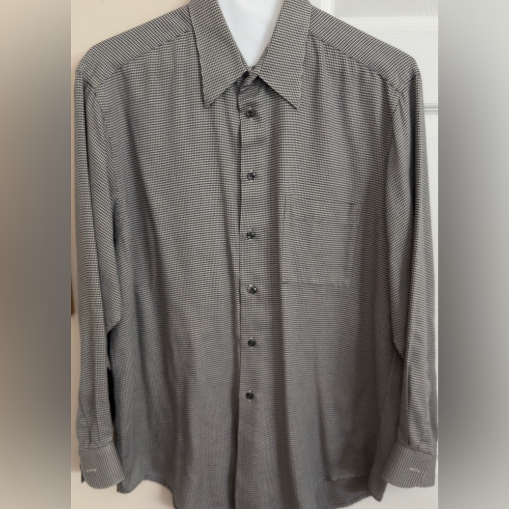Alfani Black & White Mens Medium Long‎ Sleeve Button Up Shirt